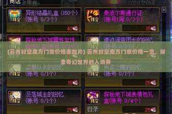 (苏州时空魔方门票价格表图片) 苏州时空魔方门票价格一览，探索奇幻世界的入场券