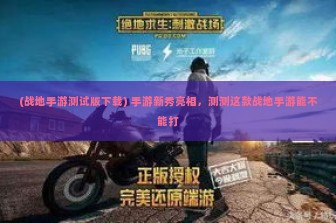 (战地手游测试版下载) 手游新秀亮相，测测这款战地手游能不能打