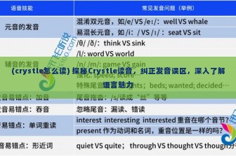 (crystle怎么读) 探秘Crystle读音，纠正发音误区，深入了解语言魅力